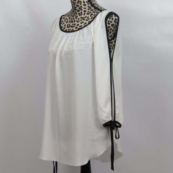 Spense Black White Blouse sz M - Picture 5 of 13
